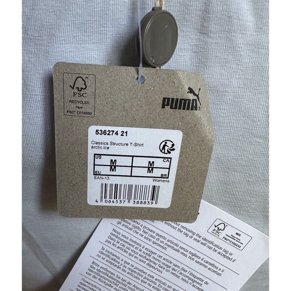 Puma Women's Classic Structured Crop Basic T-shirt Blue Size M - Picture 11 of 11